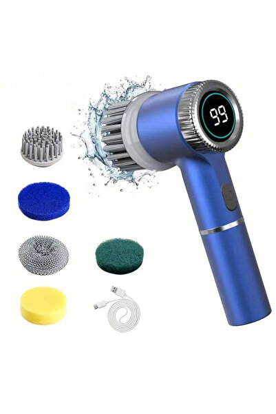 Choice فرشاة تنظيف كهربائية لاسلكية زرقاء، قوية، مقاومة للماء بمعيار IPX7، قا...