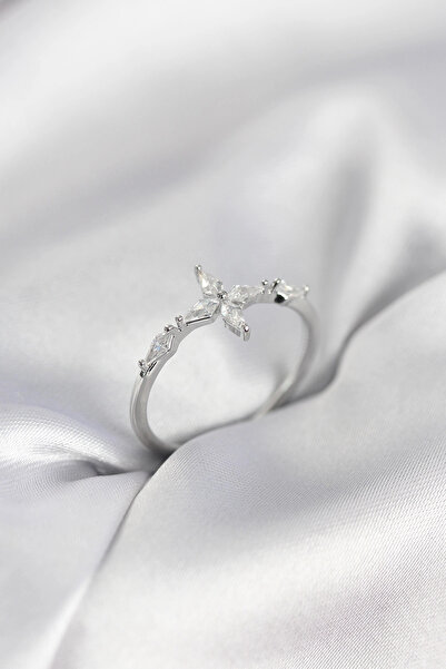 My Reality Fashion خاتم نسائي من ستار موديل مرصع بحجر الزركون باللون الفضي