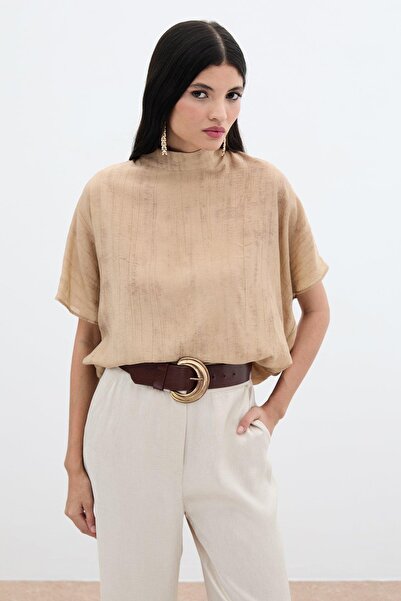 CKM MODA Αρίν Φαρδιά Μπλούζα με Σχέδια CAMEL