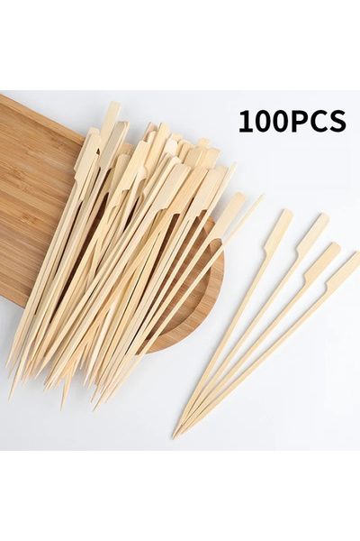 Choice 100 قطعة من أعواد الشواء الخيزرانية القابلة للاستخدام مرة واحدة، أدوات...
