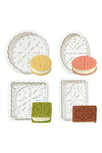 Choice SKC-HG7508 Cookie Mold Press Type Sandwich Cookie Stamp Cutting Pressi...