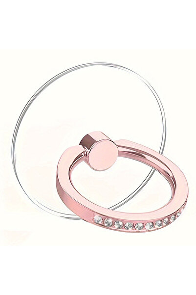 Choice5 حامل هاتف محمول دائري شفاف بلون الذهب الوردي، مناسب لأجهزة آيفون 14 و...