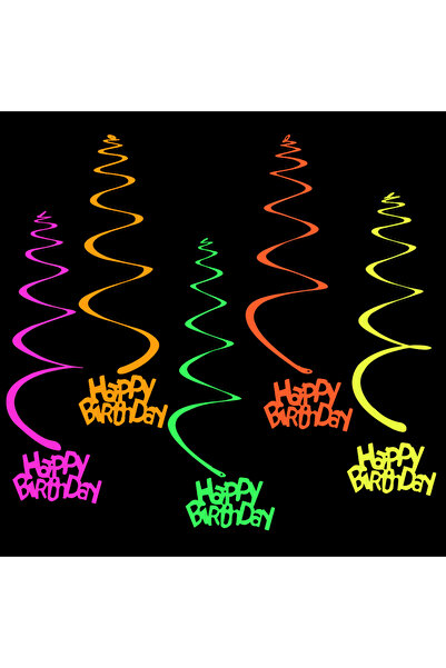 choice2 النمط أ: 10 قطع من شرائط ورقية ملونة فلورية حلزونية معلقة، شرائط نيون...