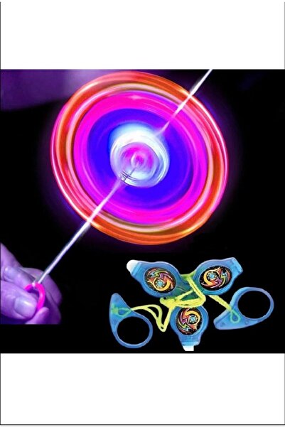 Spin renkli led ışıklı fırfır oyuncak eskilerden blue a pull ıt to top spinin...