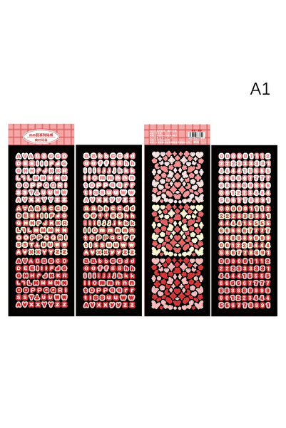 Choice pink 4Sheets/Pack Laser Bling Letter Gift Alphabet Sticker Decorate Ph...