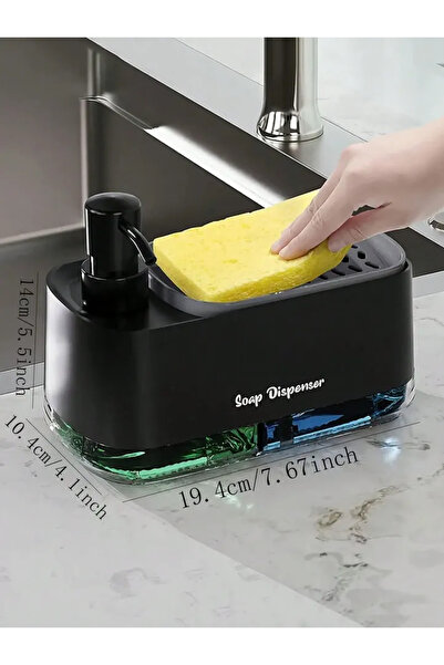 Choice1 1pc Dual Soap Dispenser with Sponge Holder Manual Press Soap Box Hand...