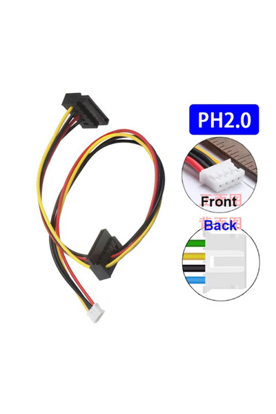 Choice1 كابل طاقة PH2.0 ITX، محول SATA ذو 15 سنًا إلى موصل أنثى صغير ذو 4 أسن...