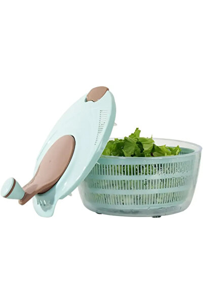 Choice مجفف يدوي أزرق اللون، مصفاة سلطة بسعة 4.24 كوارت، مزودة مزدوج لتصريف ا...