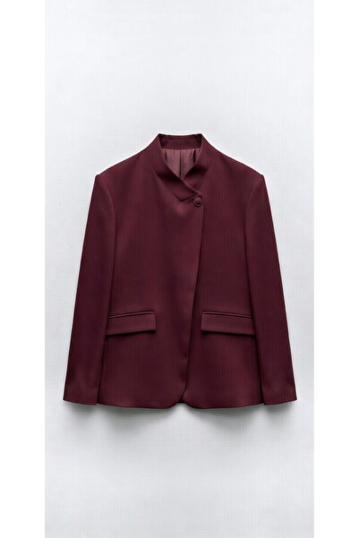 Julidress Single Button Detailed Notched Collar Premium Design Blazer Jacket