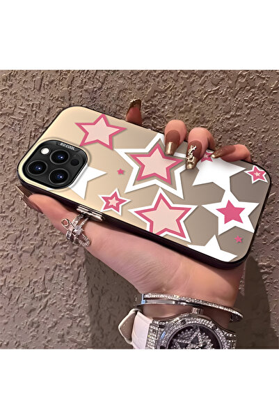 Hontinga حافظة هاتف آيفون 16 برو متوافقة مع نمط النجوم الملونة، مصنوعة من الس...