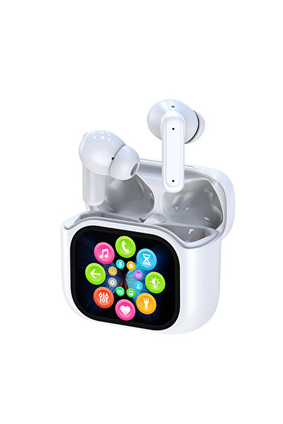 Choice1 BY16 White BY16 Bluetooth 5.3 TWS Earphone Touch Control LCD Screen S...