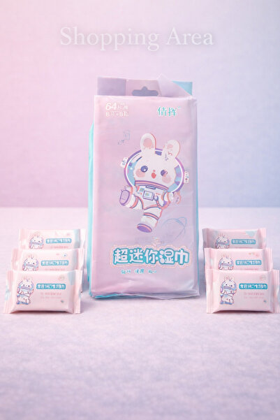 Shopping Area 8’li Mini Paket Kokusuz Islak Mendil Cep Boy Mendil, Çocuk ve O...