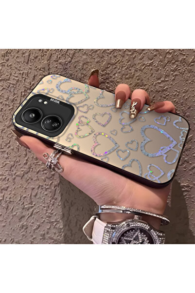 Hontinga حافظة هاتف Poco C65 متوافقة مع نمط القلب من السيليكون ذات حافة صلبة ...