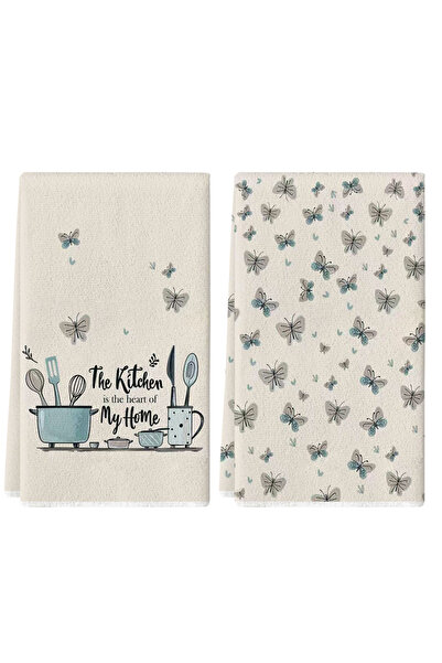 Choice 2pcs black 2Pcs, Butterfly-Themed Artistic Kitchen Towels, 40Cm*60Cm T...