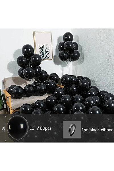 Choice7 10inch black 60PCS multi-color latex balloon set suitable for birthda...