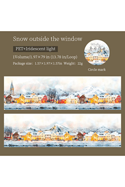 Choice1 B JIANQI 50mm*2m Winter landscape PET Tape Creativity Scrapbooking Ha...