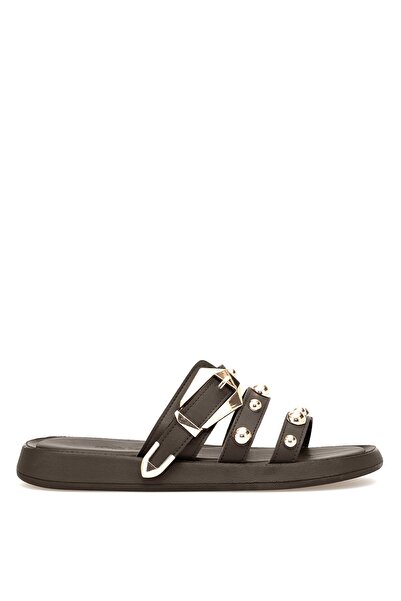 Ayakkabı Fuarı Elit PM543 K831 Papuci plati pentru femei maro