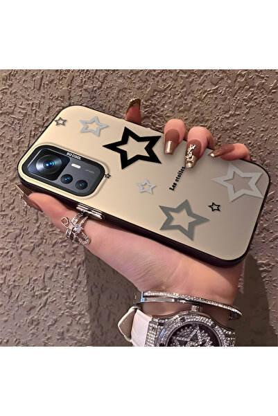 Hontinga حافظة هاتف Mi 12T متوافقة مع نمط النجوم من السيليكون ذات حافة صلبة و...