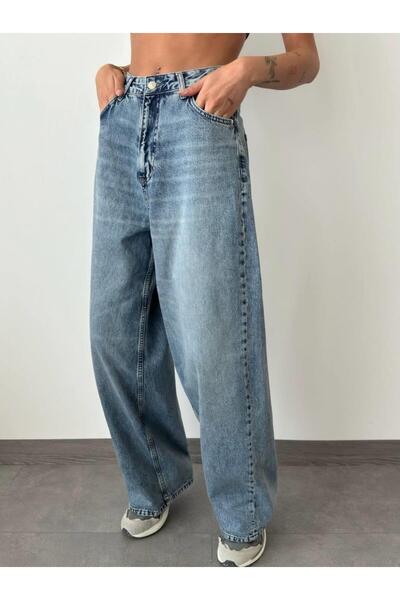 CKM MODA Blugi Bleu Classic cu picior larg, albastru deschis