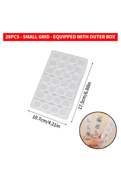 Choice صندوق مجوهرات شفاف متعدد الوظائف مقاوم للغبار، يحتوي على 28 خانة صغيرة...