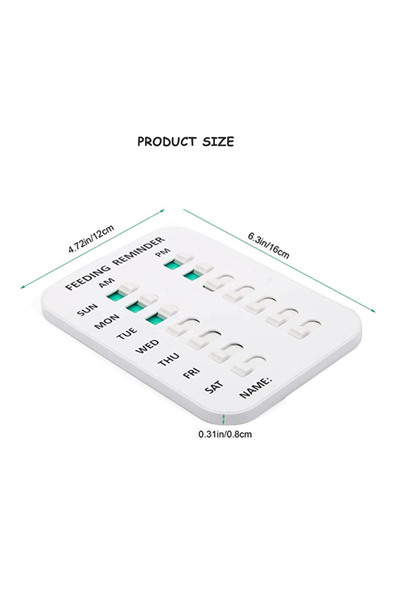 Choice 1pcs WHITE Pet Feeding Reminder,AM/PM tion Chart wtih Magnetic Reminde...