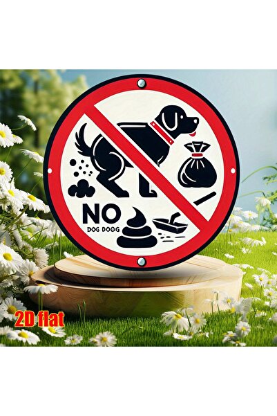 Choice Round 20X20CM [2D Flat] 1pc Vintage Metal "No Dog Poop" Sign - 7.8" Ro...