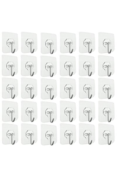 Choice 30PCS 30PCS Transparent Stainless Steel Strong Self Adhesive Hooks Key...