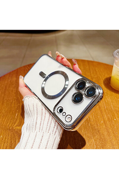 Choice79 iPhone17 Pro Max Silver Luxury for Magsafe Plating Soft Silicone Cas...