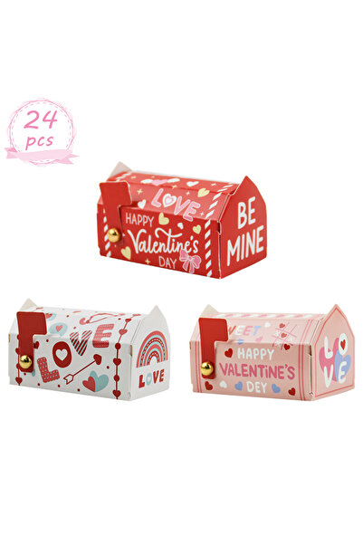Choice 8x4.5x5cm 24PCS mixed color 24PCS Valentine's Day paper box container ...