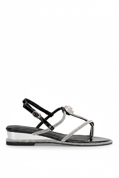 Guja 26Y465-2 Women's Stoned Flat Sandals Black