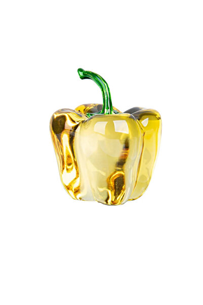 Choice زينة فلفل أصفر وأخضر، زجاج ملون، ديكور منزلي، كريستال زجاجي، كوارتز، ه...