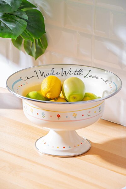 ACAR Made With Love Emaye Ayaklı Meyvelik - 28 cm