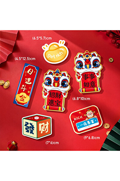 Choice6 7-6 قطع مغناطيس ثلاجة لطيف للعام الصيني الجديد، مغناطيس ثلاجة تقليدي ...