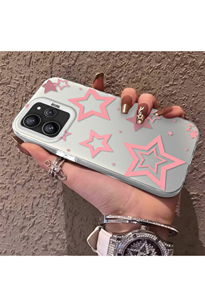 Hontinga حافظة هاتف من السيليكون متوافقة مع Redmi 12 4G، مزودة بنمط نجوم، وحا...