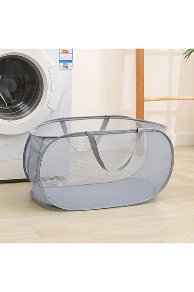 Choice3 سلة غسيل رمادية اللون قابلة للطي ومتعددة الاستخدامات لتخزين الملابس ا...