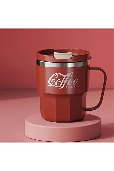 Choice3 Red 1 PC Stylish 304 Stainless Steel Coffee Cup With Lid - Double Ins...
