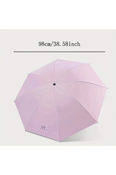 Choice pink-1pc 8K Iron 1pc-Solid color sunscreen umbrella, UV Protection Fol...