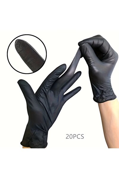 Choice4 L 20pcs 20/50/100pcs Black Gloves Nitrile Disposable Gloves for Clean...