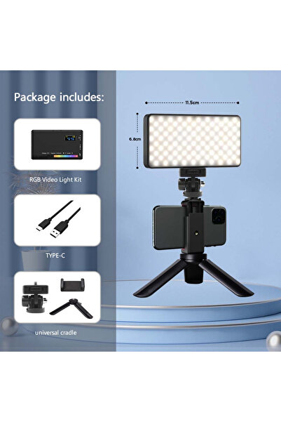 choice2 لوحة إضاءة فيديو LED RGB مع حامل هاتف، مناسبة للتصوير الفوتوغرافي، لو...