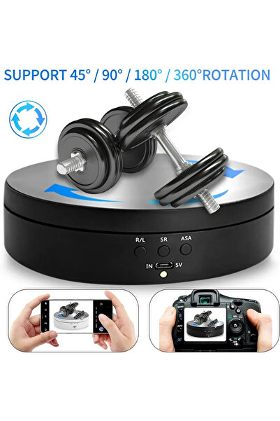 Choice3 Black 1 pcs Electric Display Table Three Speed Adjustable Angle Intel...