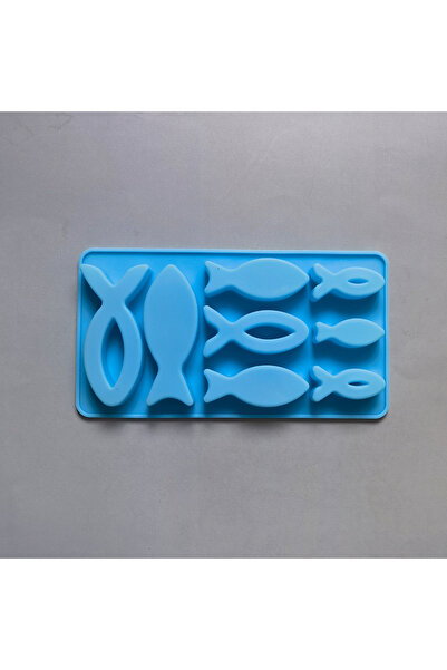 Choice blue 8 Hole Silicone Candy Mold Pisces Shaped Cholate Soap Ice Cream M...
