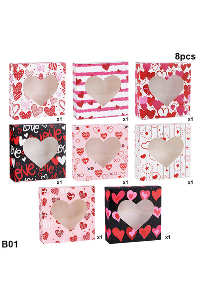 Choice كما هو موضح B01-8 قطع 21/8 قطع علبة هدايا حلوى على شكل قلب لعيد الحب، ...