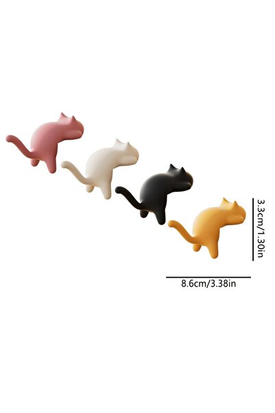 Choice4 4colors 4pcs 1pc Colorful Cat-Shaped Desk Hooks - Removable Clamp Cli...