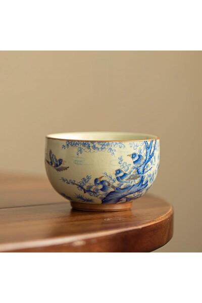 Choice 150ml 1pc Song Dynasty Style Ru Kiln Ceramic Tea Cup Magpie Plum Bloss...