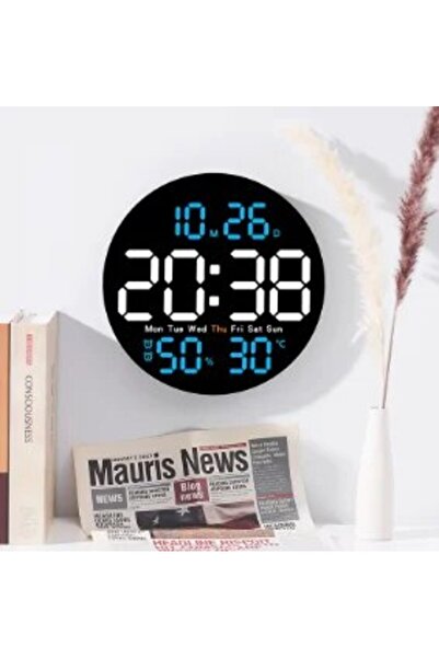 Choice Orange 10inch LED Large Digital Wall Clk with Remote Control Temperatu...