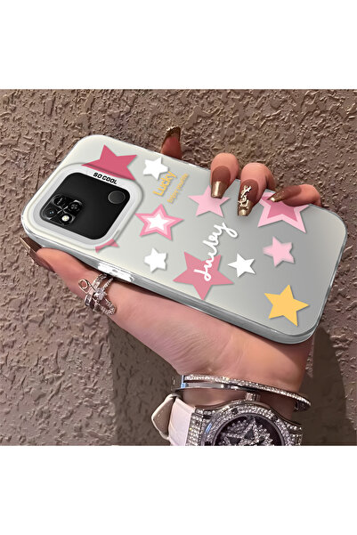 Hontinga حافظة هاتف Redmi 9C متوافقة مع نمط النجوم الملونة من السيليكون ذات ح...