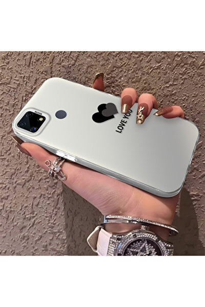 Hontinga حافظة هاتف Realme C25S متوافقة مع نمط القلب من السيليكون ذات حافة صل...