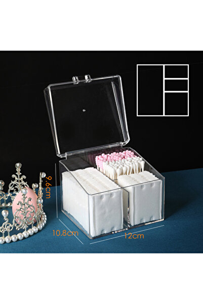 Choice 4 Grids Transparent Acrylic Beauty Egg Cotton Swab Box Portable Cosmet...
