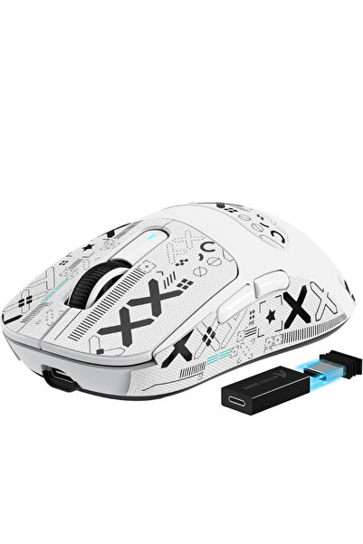 Choice1 ماوس ألعاب لاسلكي بلوتوث Attack Shark X3Pro أبيض اللون، ماوس بصري Pix...