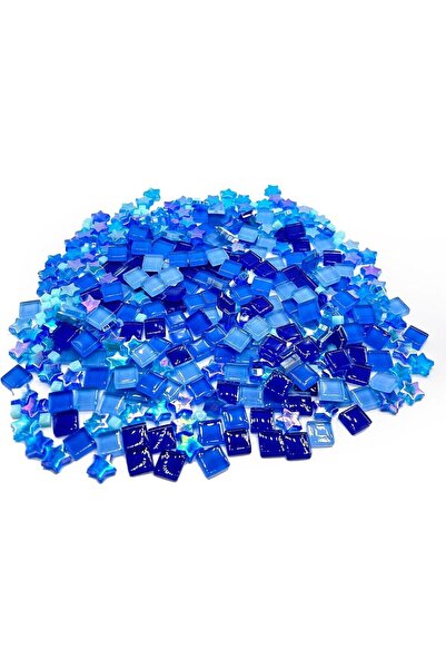 Choice Blue 56G 2oz/56G Small Glass Tiles for Crafts Crystal Mosaic Assorted ...
